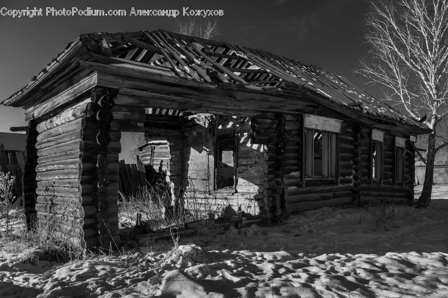 Ice, Outdoors, Snow, Cabin, Hut, Rural, Shack