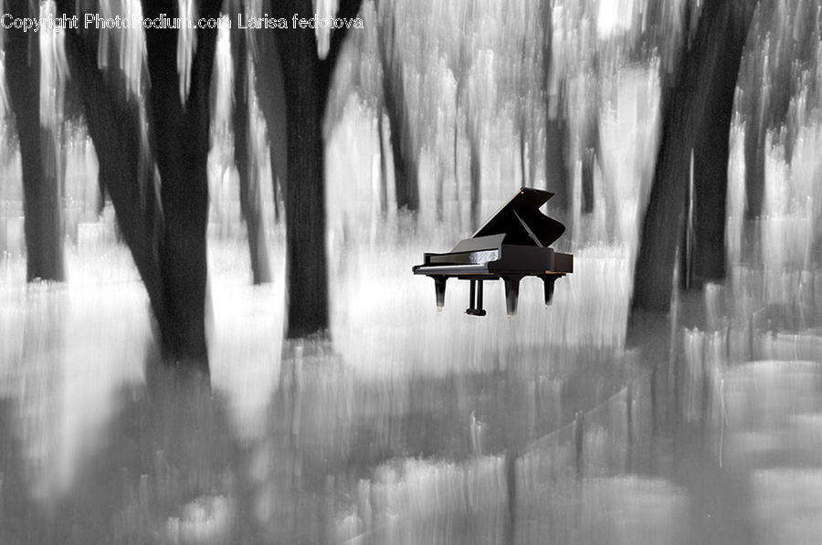 Grand Piano, Musical Instrument, Piano, City, Downtown, Metropolis, Lighting