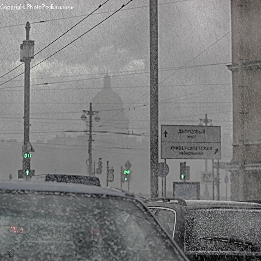 Intersection, Road, City, Downtown, Urban, Bumper, Car