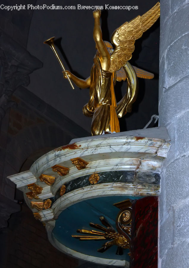 Banister, Handrail, Staircase, Anubis, Emblem, Logo, Figurine