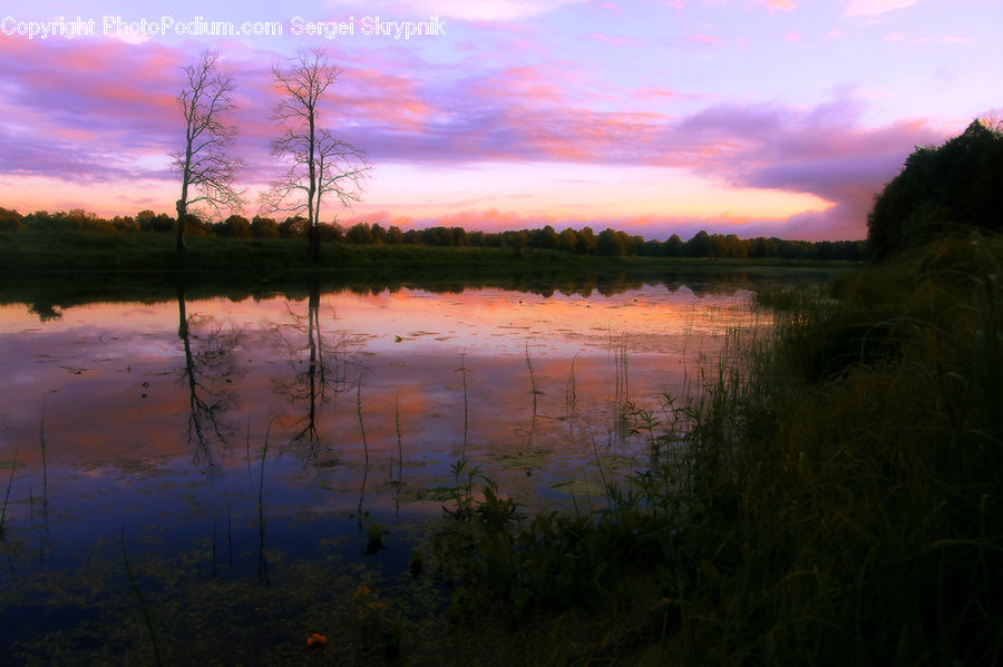 Dawn, Dusk, Red Sky, Sky, Sunrise, Sunset, Land
