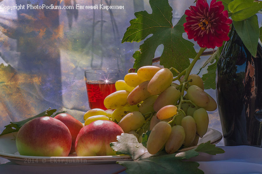 Fruit, Peach, Grapes, Plant, Potted Plant, Mango, Apple