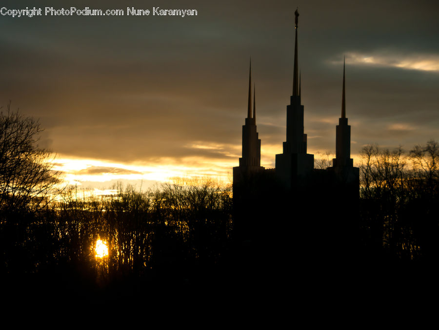 Architecture, Bell Tower, Clock Tower, Tower, Spire, Steeple, Dawn