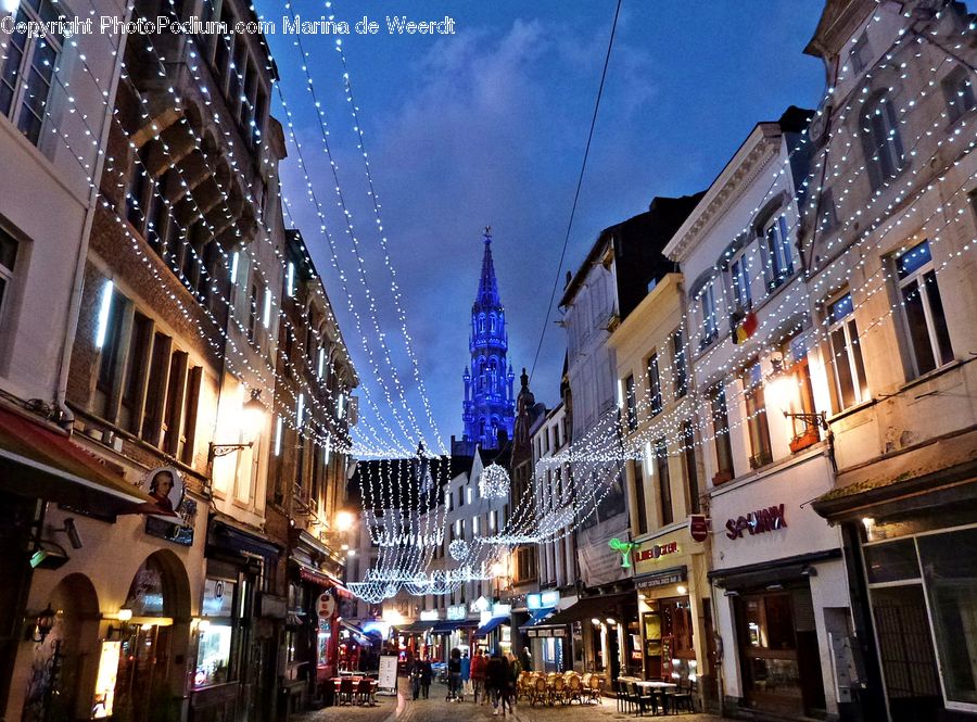 City, Downtown, Building, Lighting, Metropolis, Urban, Road