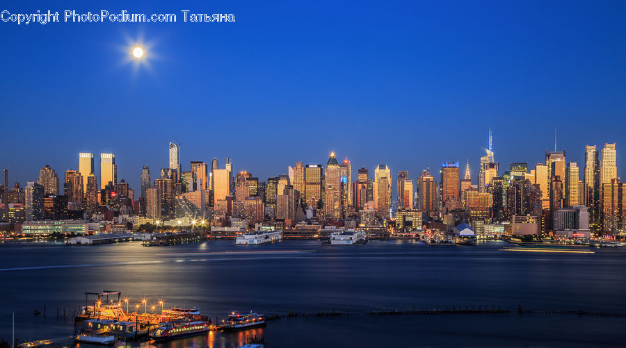 City, Downtown, Metropolis, Urban, Dock, Harbor, Landing
