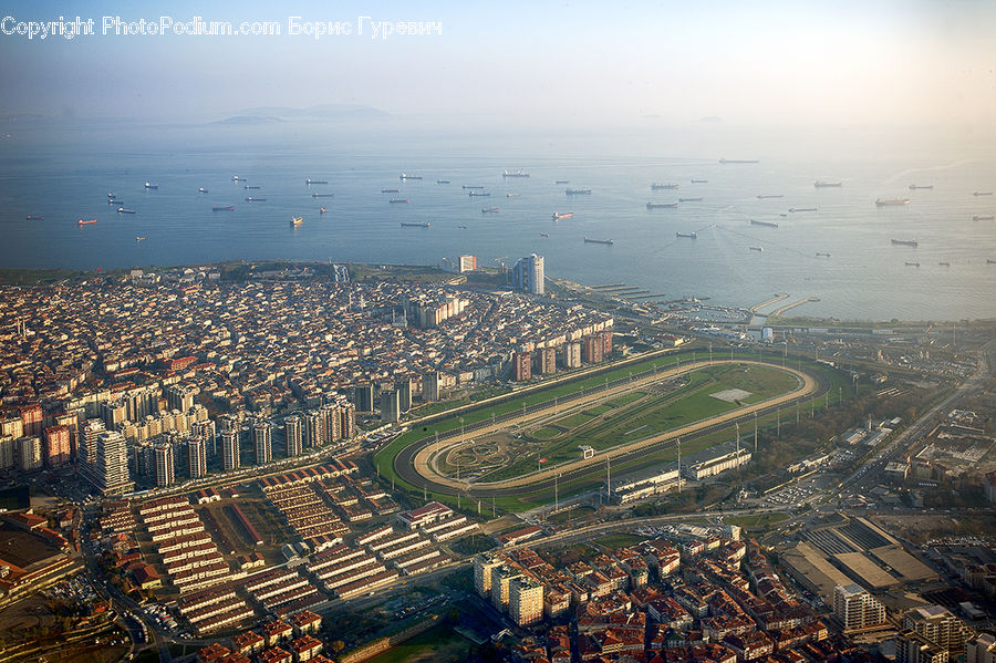 Aerial View, City, Downtown, Metropolis, Urban, Building, Town