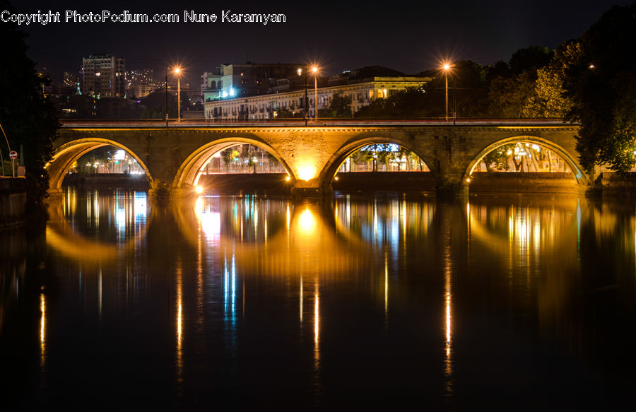 Bridge, Canal, Outdoors, River, Water, City, Downtown