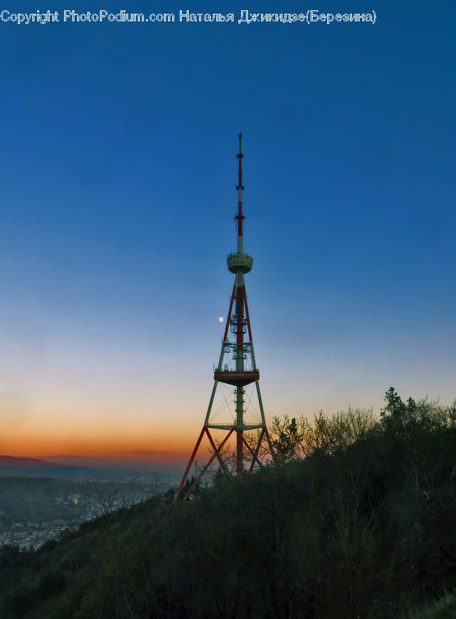 Architecture, Tower, Antenna, Dawn, Dusk, Sky, Sunrise