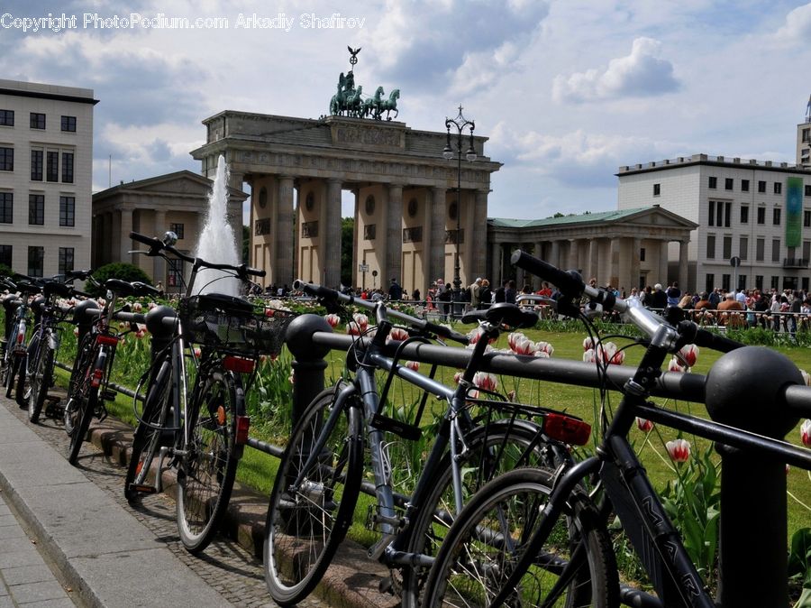 Bicycle, Bike, Vehicle, City, Downtown, Building, Housing