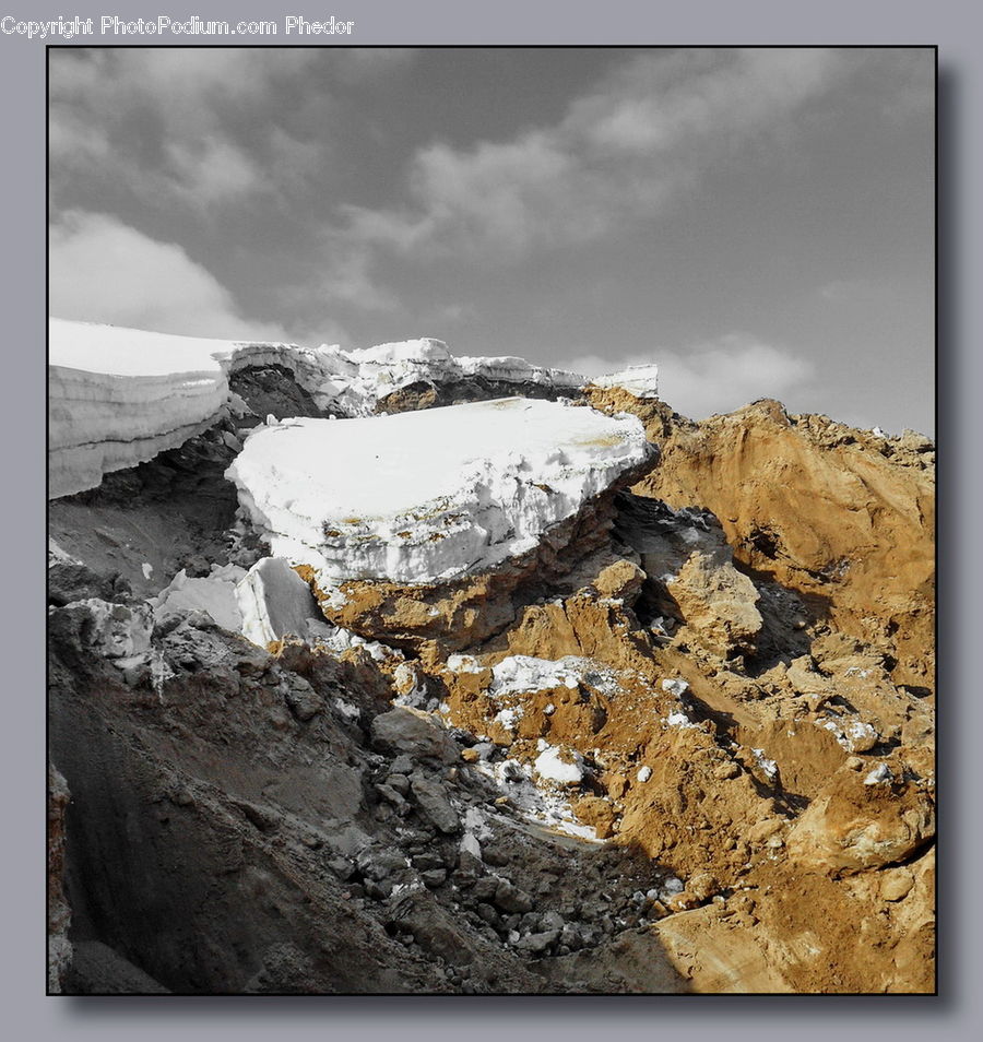 Tree Stump, Rubble, Rock, Outdoors, Art, Modern Art