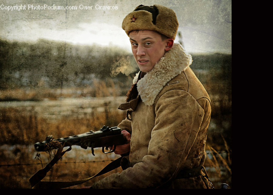 People, Person, Human, Coat, Overcoat, Sniper, Soldier