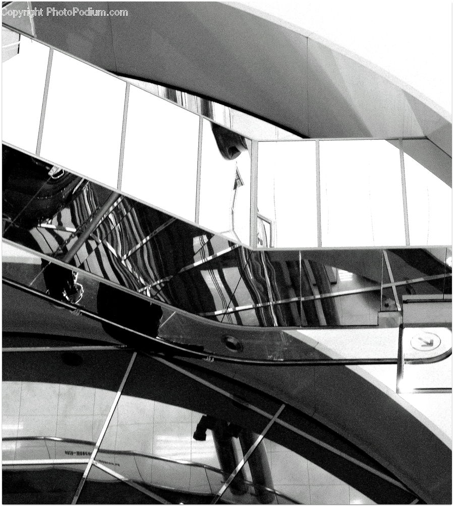 Aircraft, Airplane, Biplane, Asphalt, Tarmac, Banister, Handrail