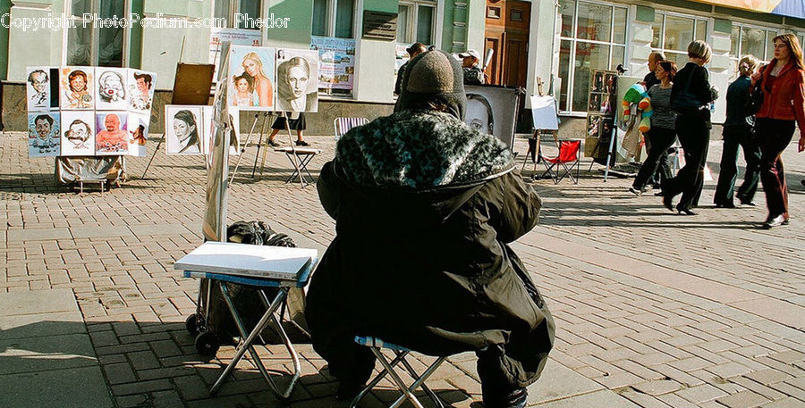 People, Person, Human, Chair, Furniture, Collage, Poster
