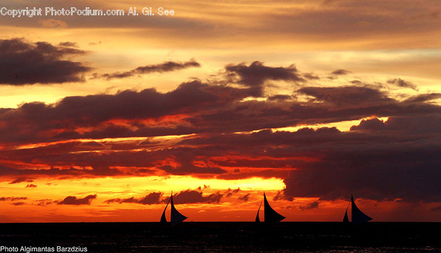 Dawn, Dusk, Red Sky, Sky, Sunrise, Sunset, Azure Sky