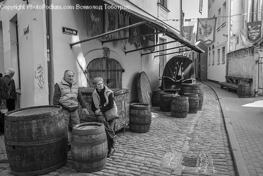 People, Person, Human, Barrel, Worker, Alley, Alleyway