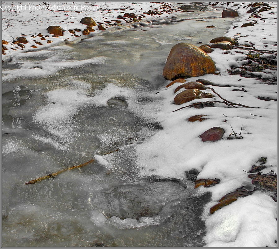 Ice, Outdoors, Snow, Rock, Countryside