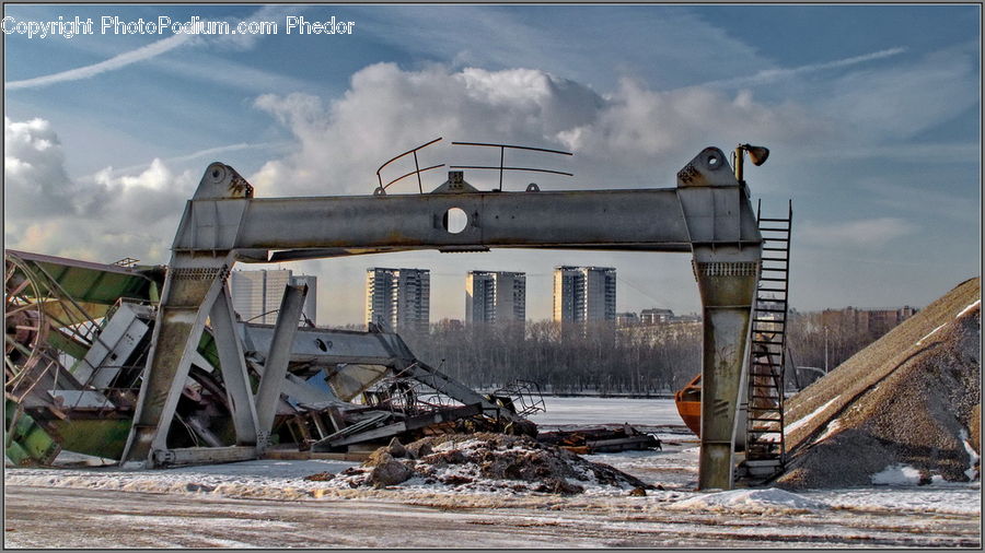 Demolition, Shipwreck, Factory, Bridge, Rubble, Countryside, Outdoors