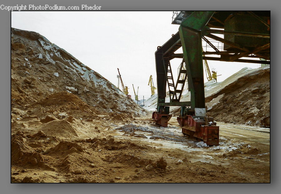Mining, Construction, Bulldozer, Tractor, Vehicle, Dock, Landing
