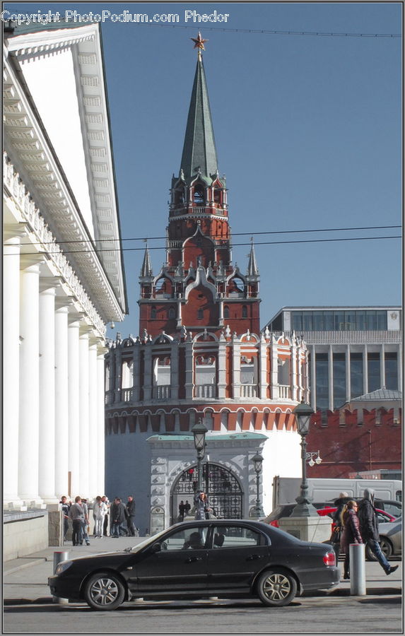 Automobile, Car, Vehicle, Architecture, Spire, Steeple, Tower