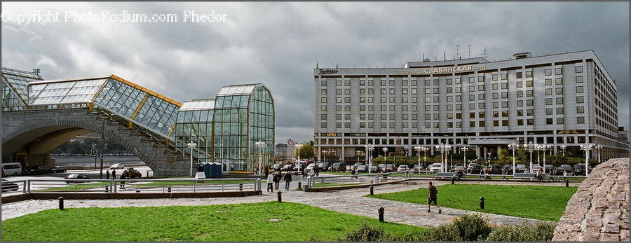 Building, Office Building, Architecture, Convention Center, Campus, Freeway, Overpass