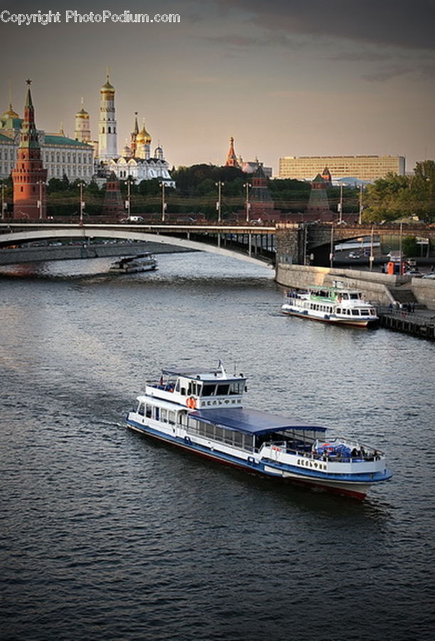 Cruise Ship, Ferry, Freighter, Ship, Tanker, Vessel, Bridge