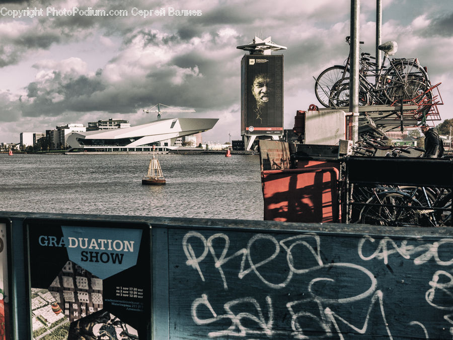 Boat, Yacht, Outdoors, Storm, Weather, Factory, Brick