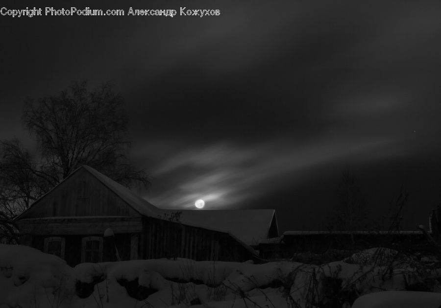 Ice, Outdoors, Snow, Storm, Weather, Building, Cottage