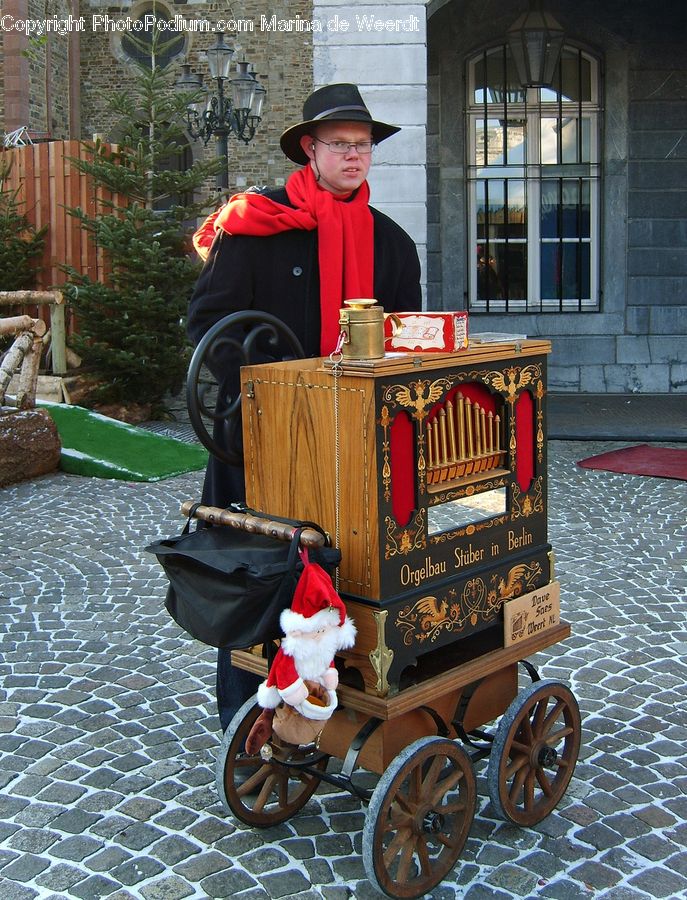 People, Person, Human, Carriage, Horse Cart, Vehicle, Bicycle
