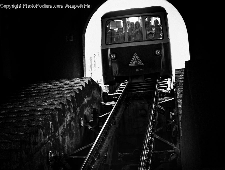 Train, Vehicle, Tunnel, Alley, Alleyway, Road, Street