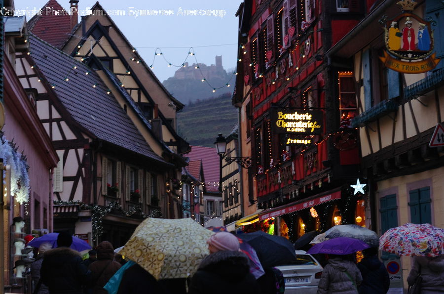 Umbrella, Bazaar, Market, Shop, Building, Housing, Villa