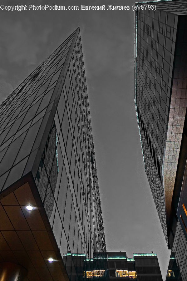 Architecture, City, Downtown, High Rise, Skyscraper, Building, Lighting