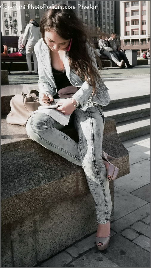 People, Person, Human, Bench, Female, City, Downtown