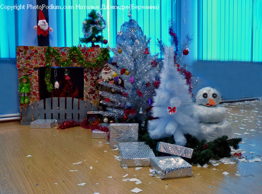 Ice, Snow, Snowman, Winter, Plant, Potted Plant, Collage