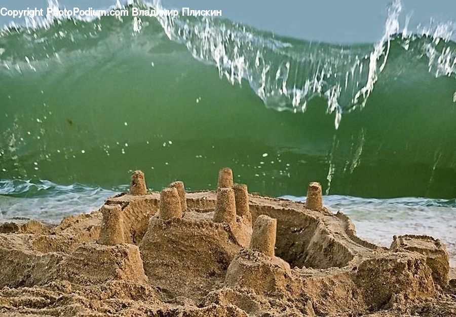 Coast, Outdoors, Sea, Water, Sea Waves, Mountain, Tree Stump