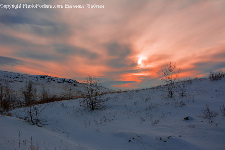 Arctic, Snow, Winter, Dawn, Dusk, Sky, Sunrise