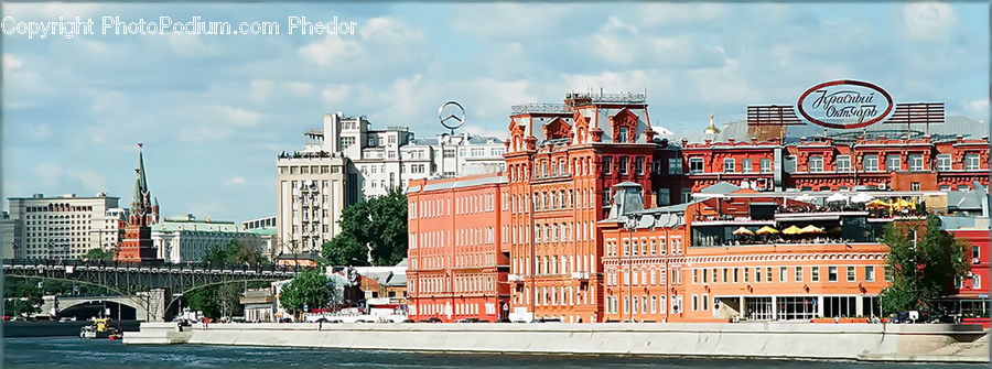 Architecture, Downtown, Plaza, Town Square, Bridge, Town, Hotel
