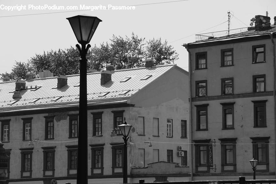 Antenna, Lamp Post, Pole, Balcony, Building, Housing, Villa