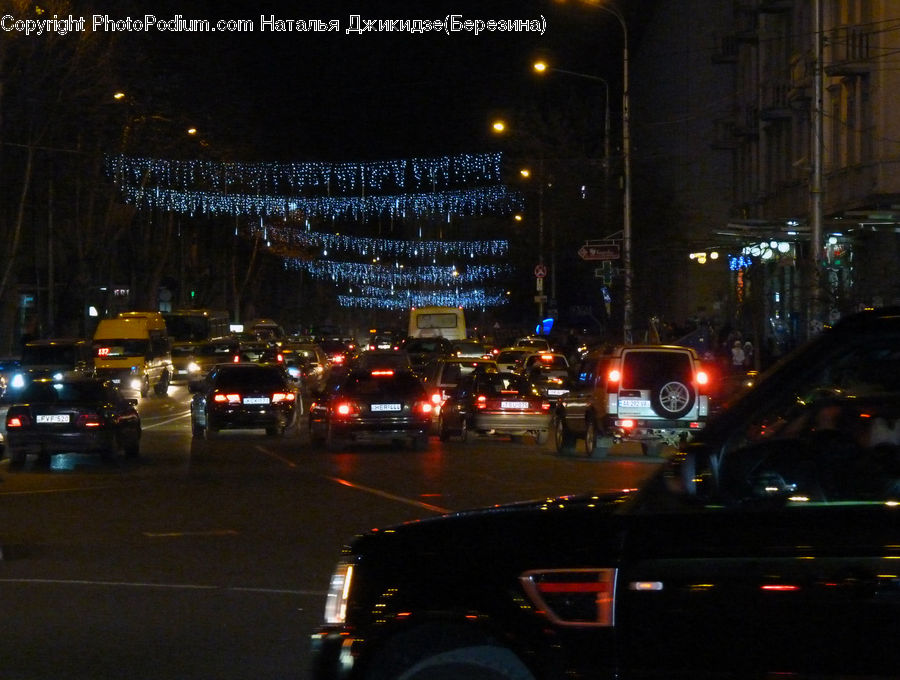 Traffic Jam, Cab, Car, Taxi, Vehicle, City, Downtown