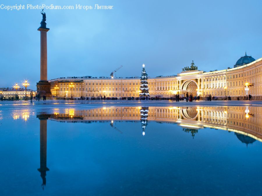 Architecture, Downtown, Plaza, Town Square, Castle, Mansion, Palace
