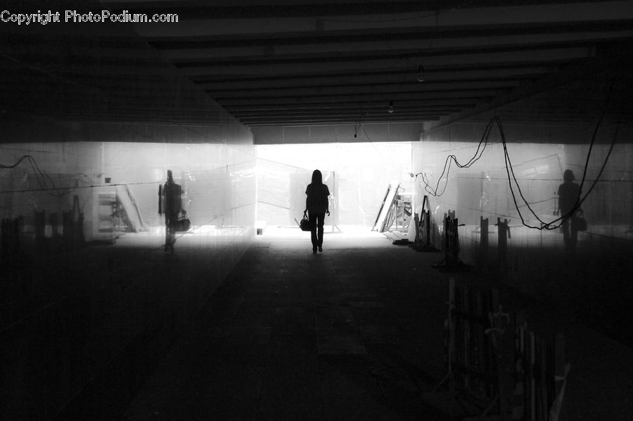 Tunnel, Alley, Alleyway, Road, Street, Town, Silhouette