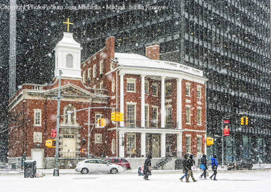 Brick, Blizzard, Outdoors, Snow, Weather, Winter, Ice