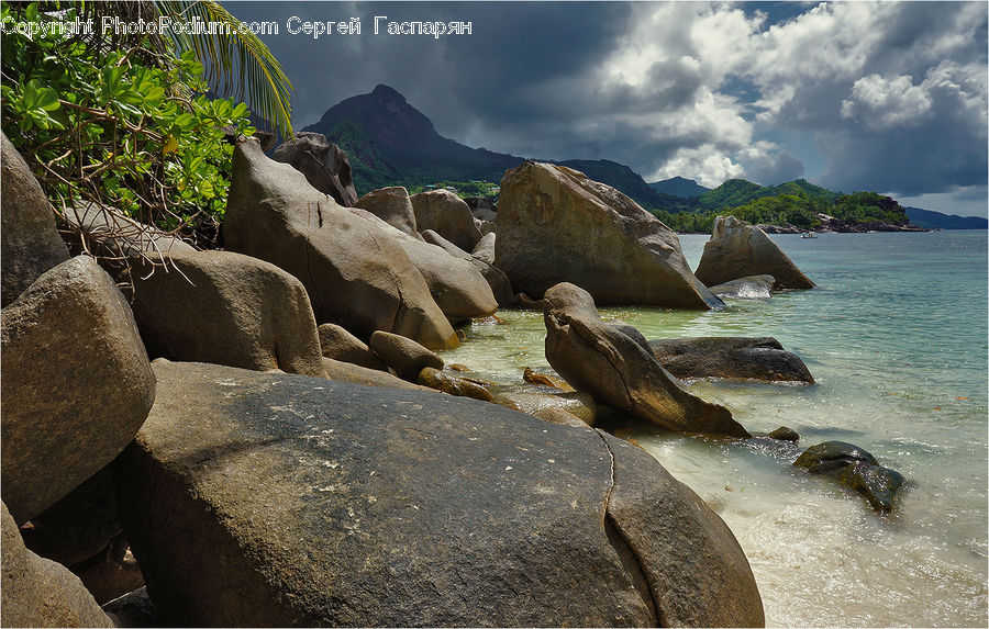 Rock, Coast, Outdoors, Sea, Water, Promontory, Beach