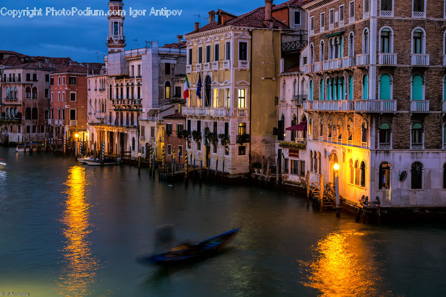 Boat, Gondola, Brick, Canal, Outdoors, River, Water