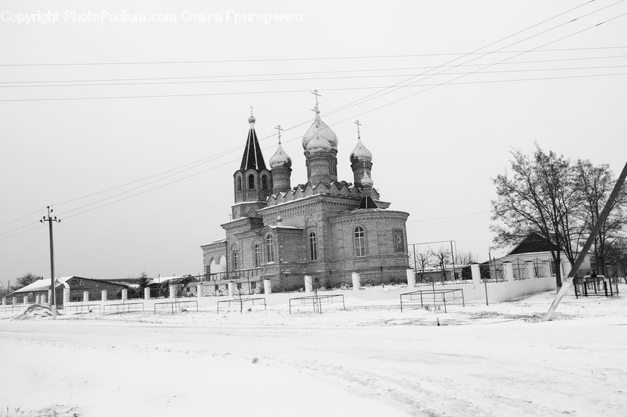 Architecture, Spire, Steeple, Tower, Ice, Outdoors, Snow