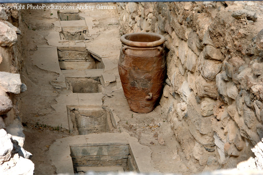 Pot, Pottery, Cannon, Mortar, Weaponry, Fence, Wall