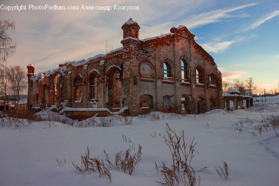 Blizzard, Outdoors, Snow, Weather, Winter, Architecture, Mansion