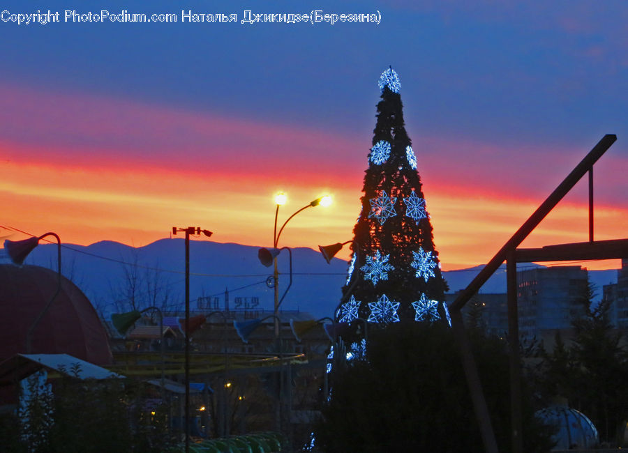 Umbrella, Dawn, Dusk, Red Sky, Sky, Sunrise, Sunset