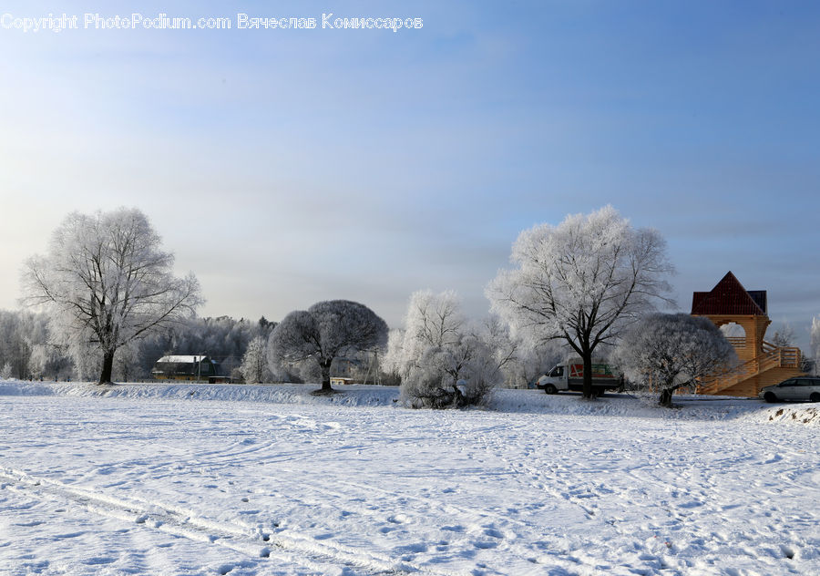 Frost, Ice, Outdoors, Snow, Building, Cottage, Housing