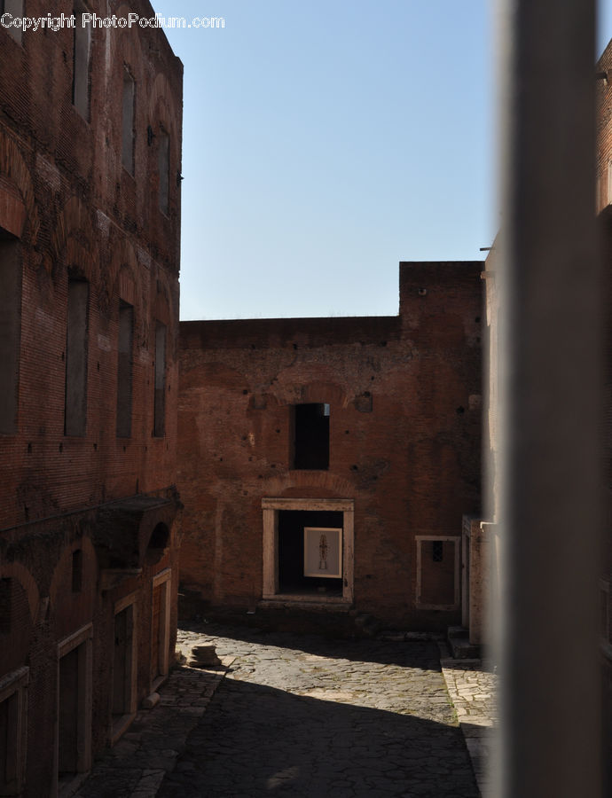Castle, Fort, Alley, Alleyway, Road, Street, Town