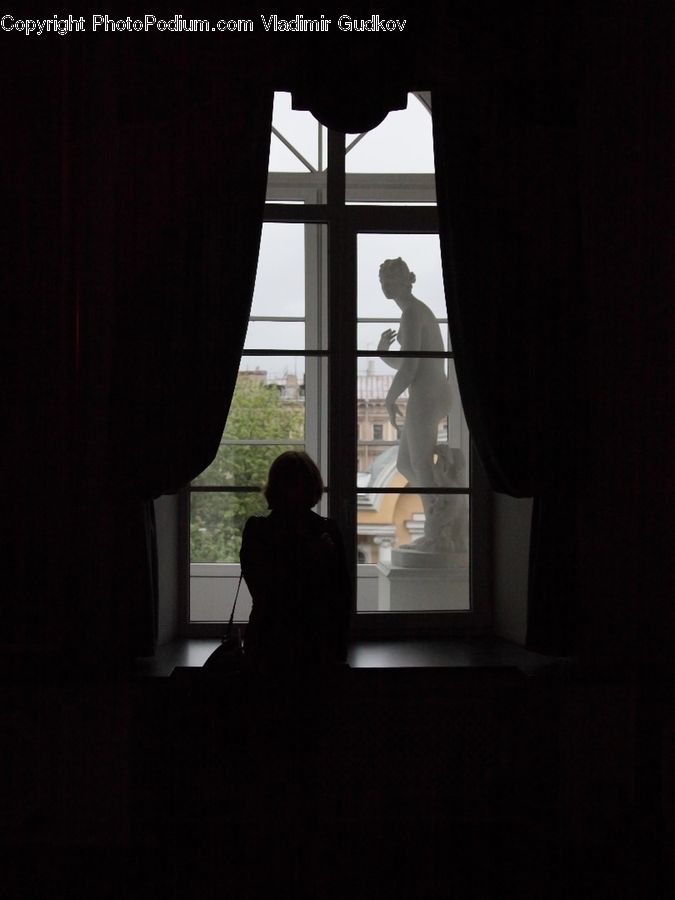 Human, People, Person, Silhouette, Indoors, Interior Design, Room